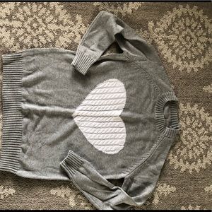 Heart Grey Sweater Size Medium